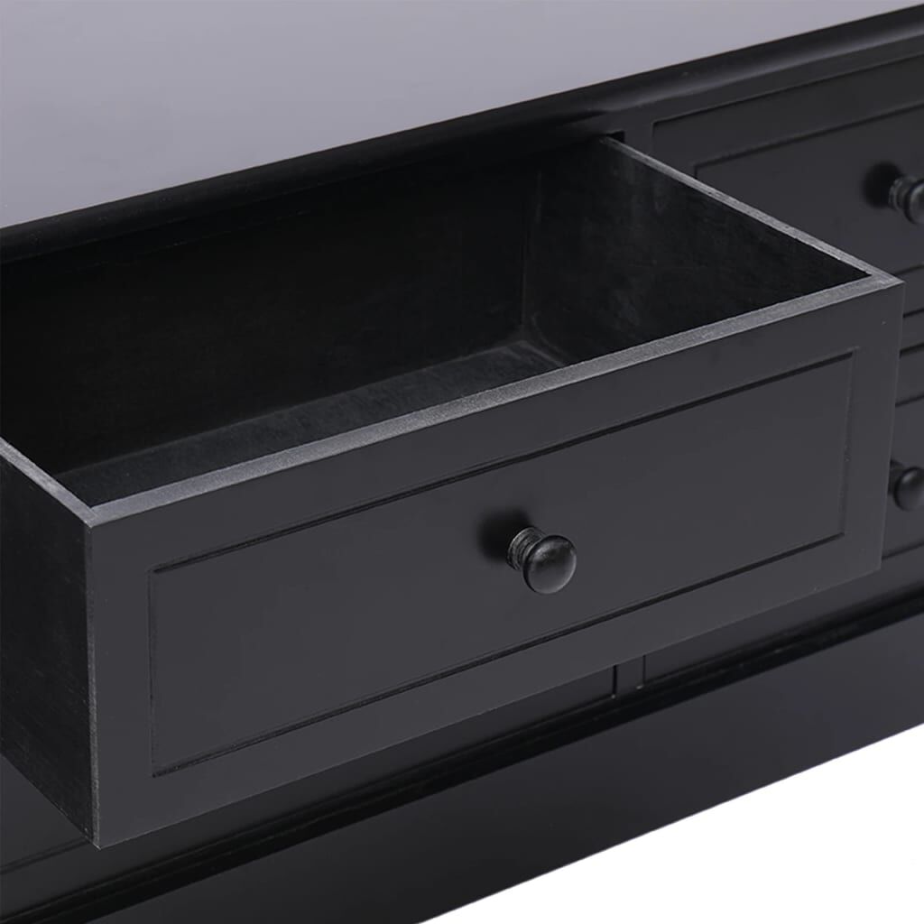 vidaXL Έπιπλο Τηλεόρασης Μαύρο 108x30x40 εκ. από Μασίφ Ξύλο Παυλώνιας