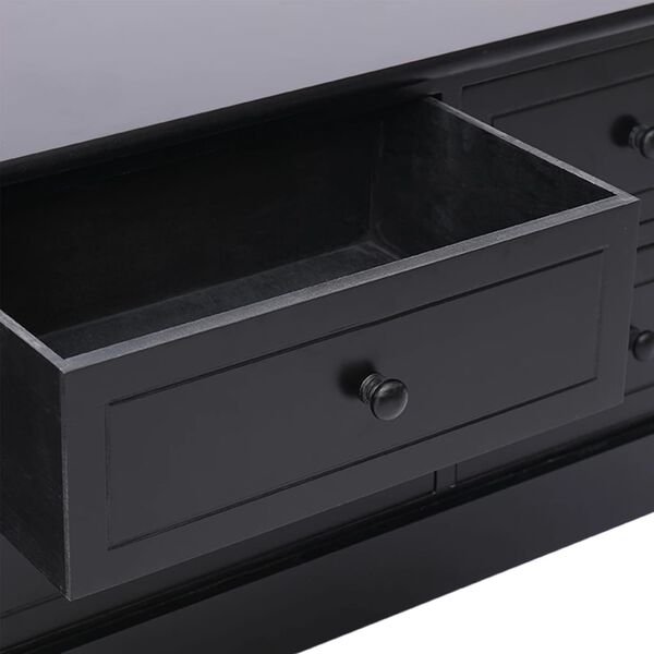 vidaXL Έπιπλο Τηλεόρασης Μαύρο 108x30x40 εκ. από Μασίφ Ξύλο Παυλώνιας