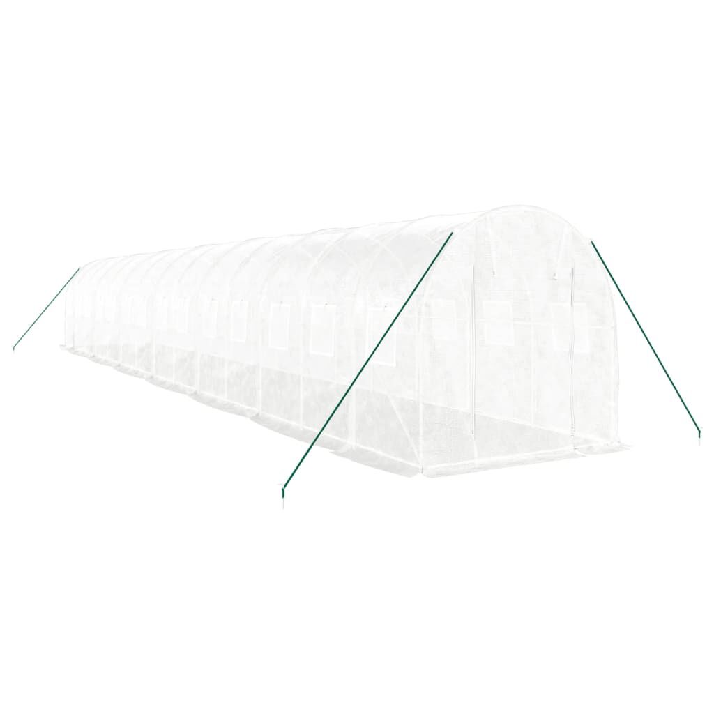 vidaXL Θερμοκήπιο με Ατσάλινο Πλαίσιο Λευκό 28 μ² 14 x 2 x 2 μ.