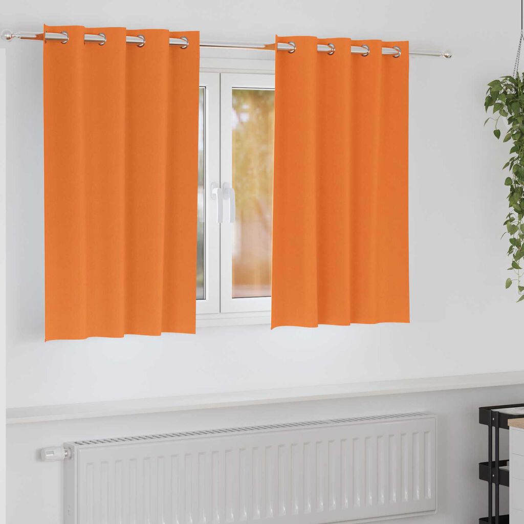 vidaXL Κουρτίνες 2 pcs Φωτεινό Πορτοκάλι 140 x 140 cm Πολυεστέρας