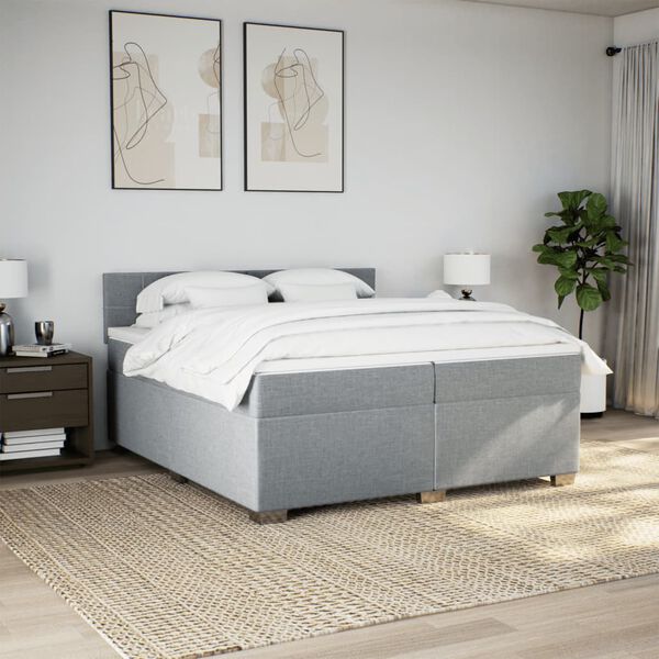 vidaXL &Kappa;&rho;&epsilon;&beta;ά&tau;&iota; Boxspring &mu;&epsilon; &Sigma;&tau;&rho;ώ&mu;&alpha; &Alpha;&nu;&omicron;&iota;&chi;&tau;ό &Gamma;&kappa;&rho;&iota; 200x200 &epsilon;&kappa;. &Upsilon;&phi;&alpha;&sigma;&mu;ά&tau;&iota;&nu;&omicron;