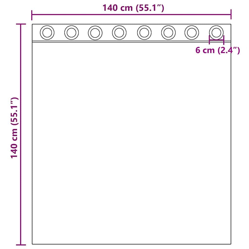 vidaXL Κουρτίνες Voile με ροδέλες 2 τεμάχια Καφέ 140x140 εκ.