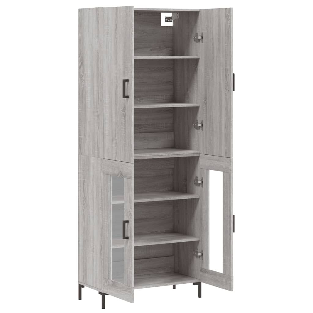 vidaXL Ντουλάπι Γκρι Sonoma 69,5 x 34 x 180 εκ. Επεξεργασμένο Ξύλο