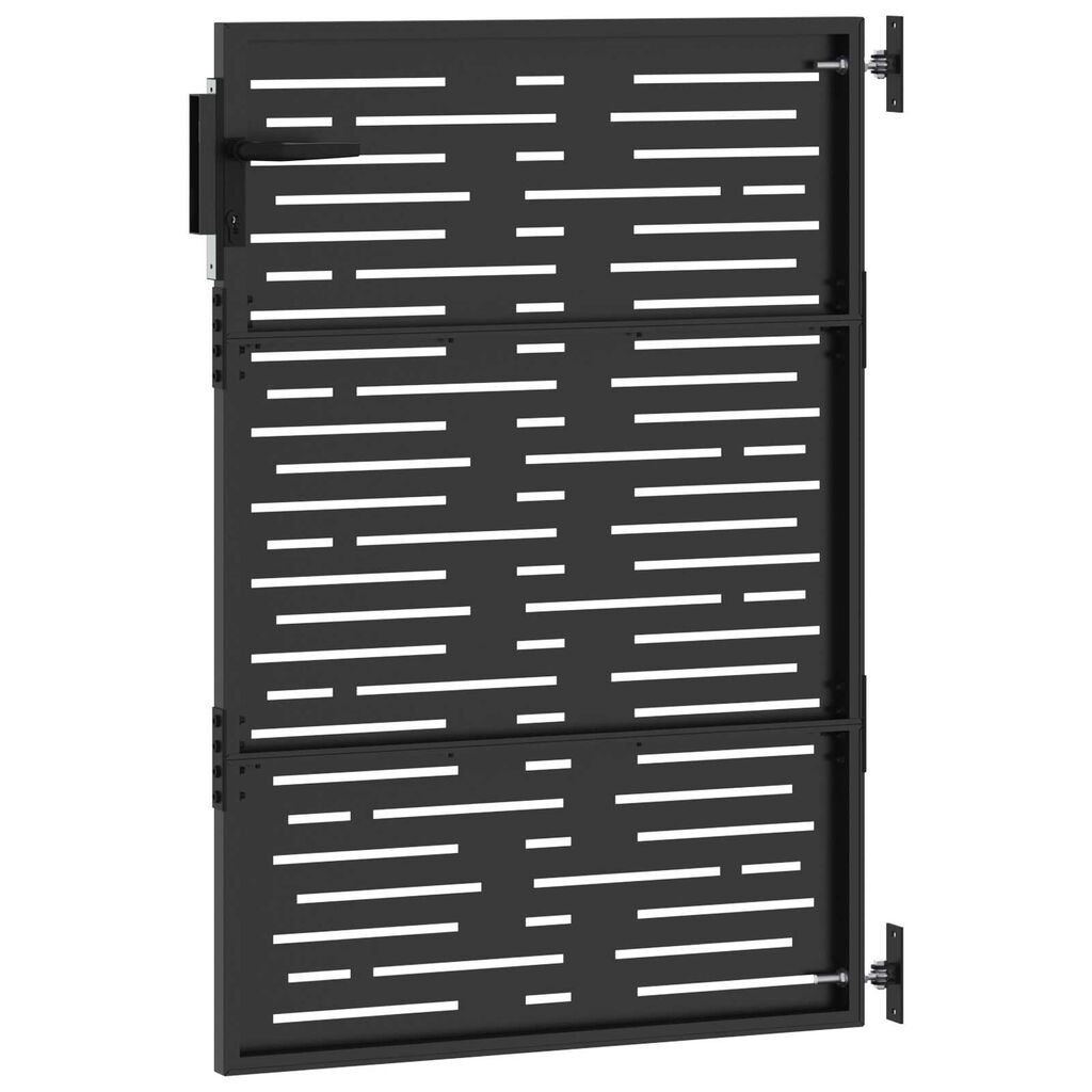 vidaXL Πύλη Κήπου Μαύρο 105 x 125 cm Ατσάλι με Επικάλυψη Πούδρας