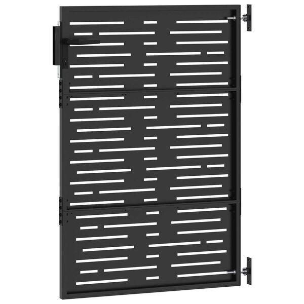 vidaXL Πύλη Κήπου Μαύρο 105 x 125 cm Ατσάλι με Επικάλυψη Πούδρας