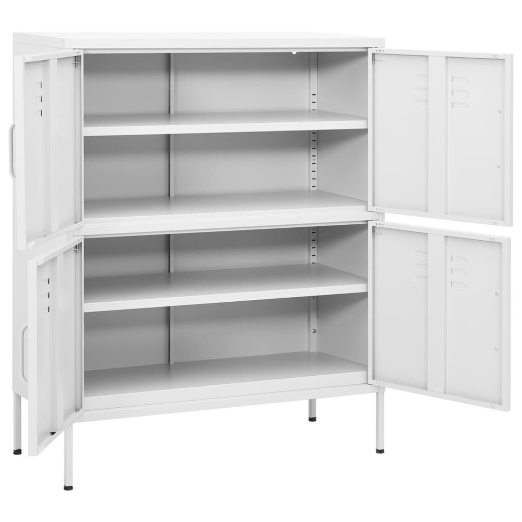 vidaXL Ντουλάπι Αποθήκευσης Λευκό 80 x 35 x 101,5 εκ. από Ατσάλι
