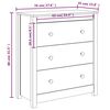 vidaXL Συρταριέρα Λευκή 70 x 35 x 80 εκ. από Μασίφ Ξύλο Πεύκου