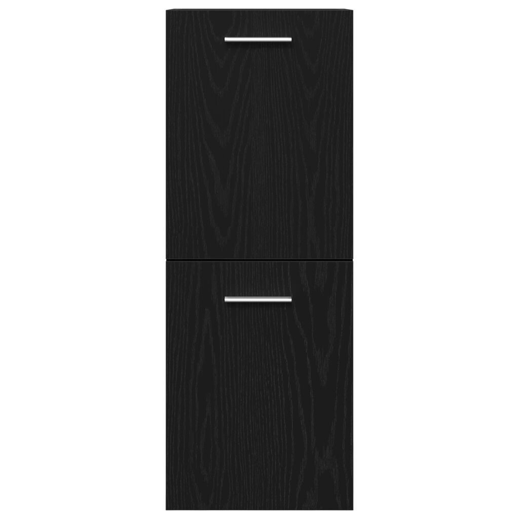 vidaXL Ντουλάπι Τοίχου Μπάνιου Μαύρη Δρυς 30x30x80 εκ, Κατασκευασμένο από Ξύλο
