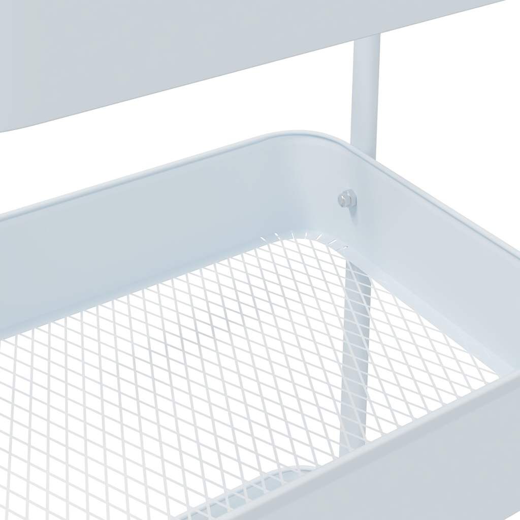 vidaXL Τρόλεϊ αποθήκευσης 3 επιπέδων Λευκό 42x41,5x77 cm Χάλυβας
