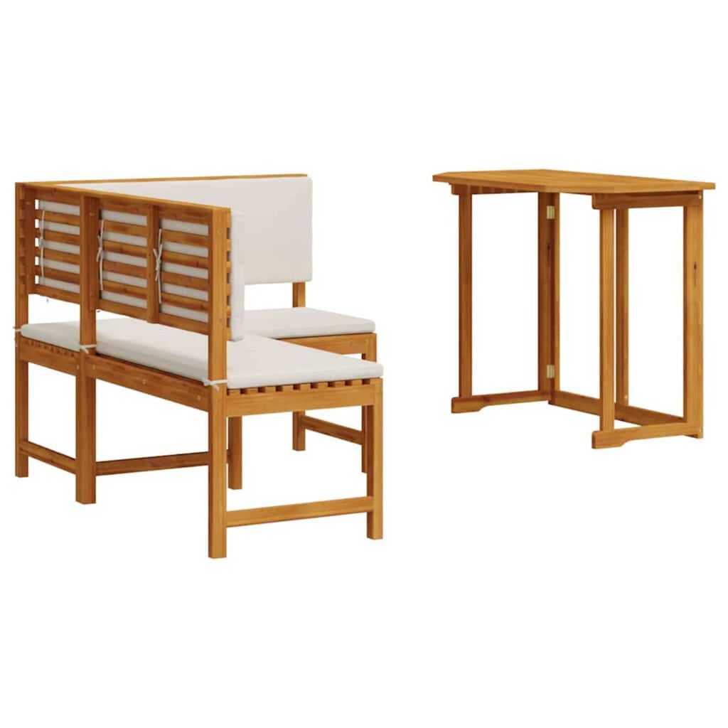 vidaXL Σετ Παγκάκι Κήπου 2 pcs Καφέ Μασίφ ξύλο ακακίας