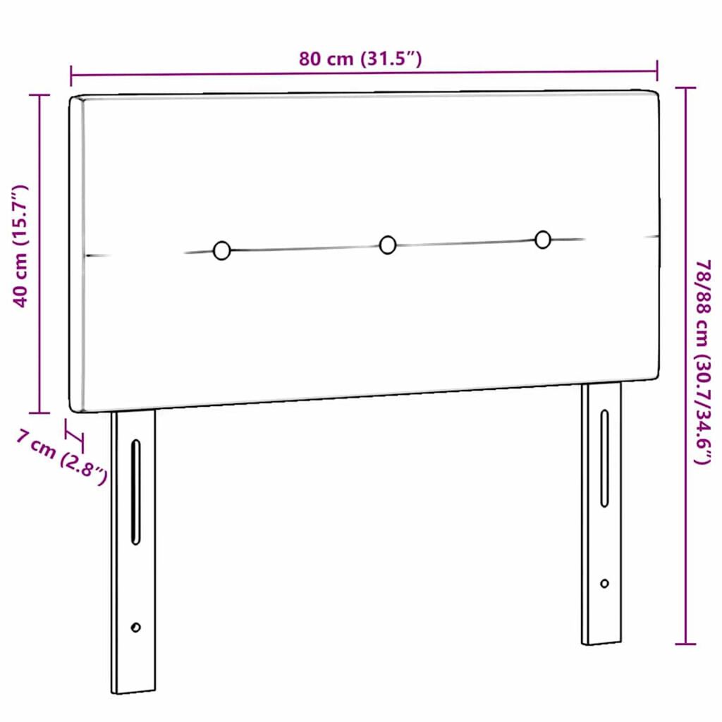 vidaXL LED Κεφαλάρι με φώτα λωρίδας LED με κεφαλάρι Taupe 80 cm ύφασμα
