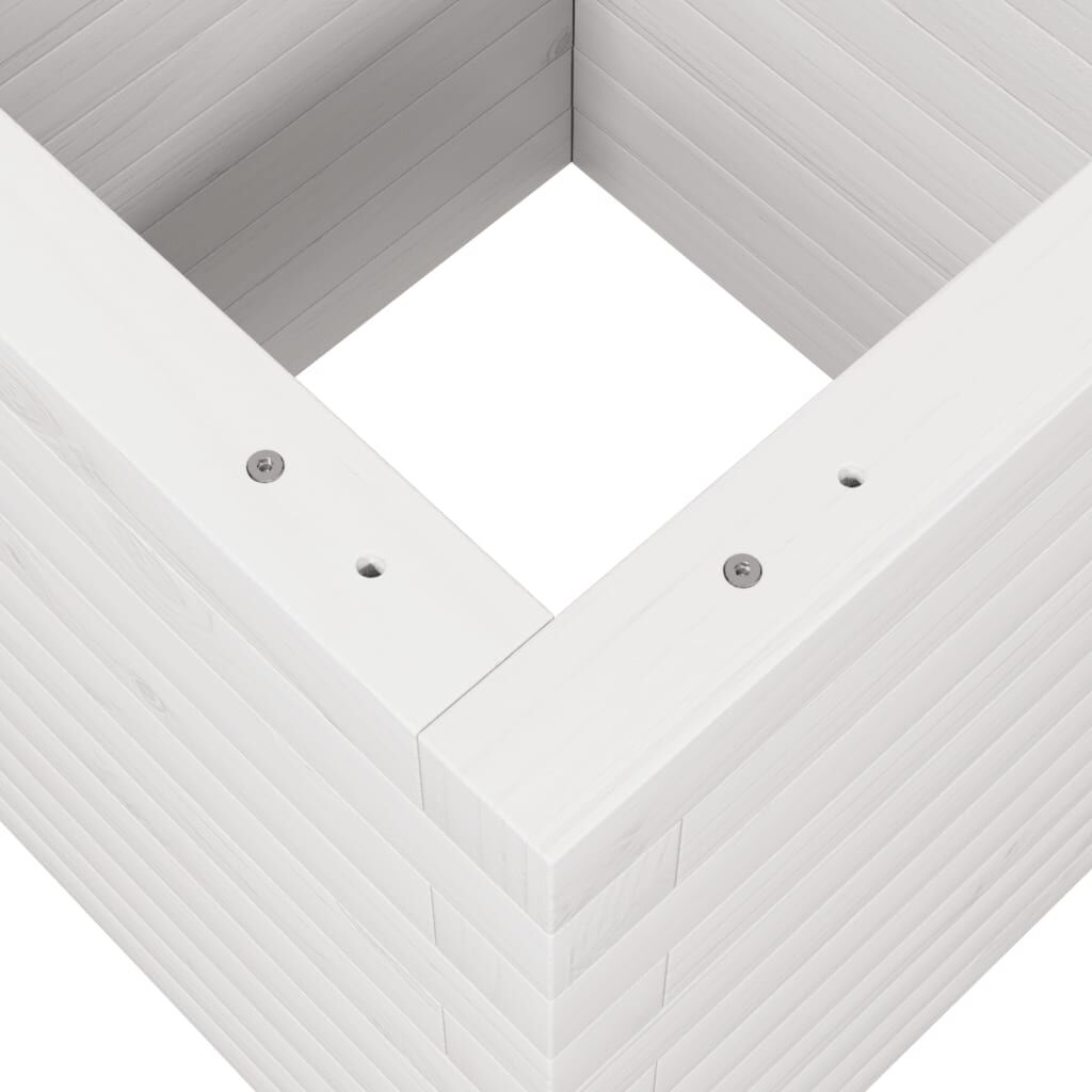 vidaXL Ζαρντινιέρα Κήπου Λευκή 40x40x46 εκ. από Μασίφ Ξύλο Πεύκου