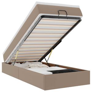 vidaXL Οθωμανικό κρεβάτι με στρώμα Cappucino 100x200cm Faux Leather