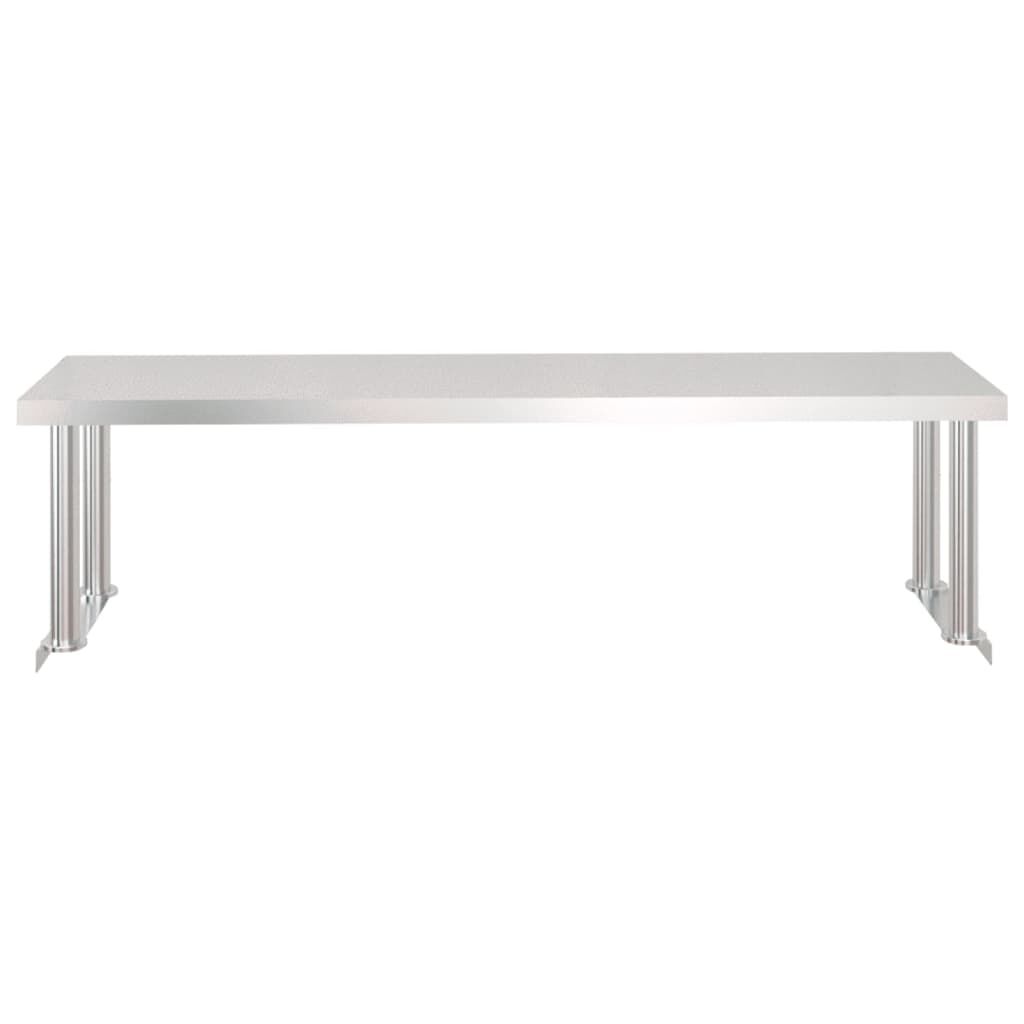 vidaXL Πάγκος Εργασίας Κουζίνας με Ράφι 120x60x115 εκ. Ανοξείδ. Ατσάλι