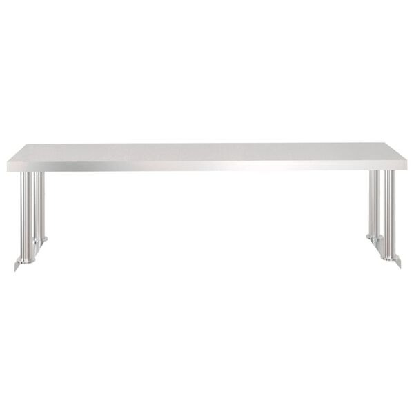 vidaXL Πάγκος Εργασίας Κουζίνας με Ράφι 120x60x115 εκ. Ανοξείδ. Ατσάλι
