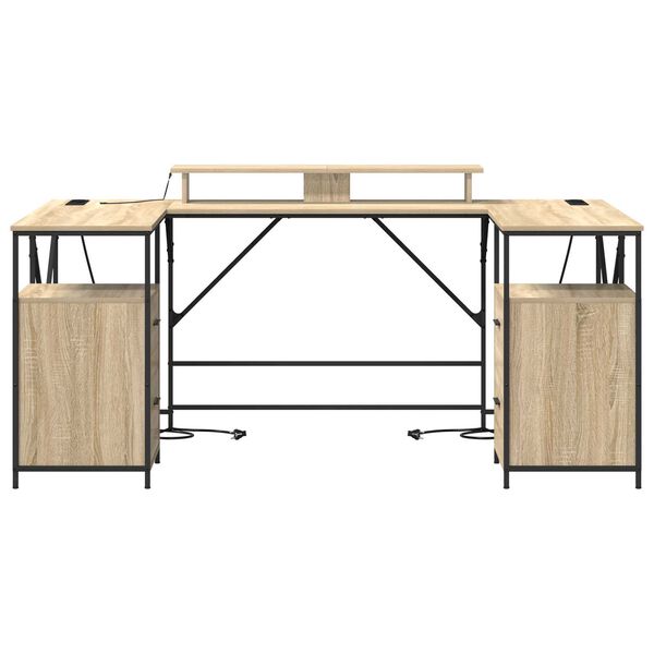 vidaXL Γραφείο Sonoma Oak 182 x 101 x 87.5 εκ. Επεξεργασμένο ξύλο