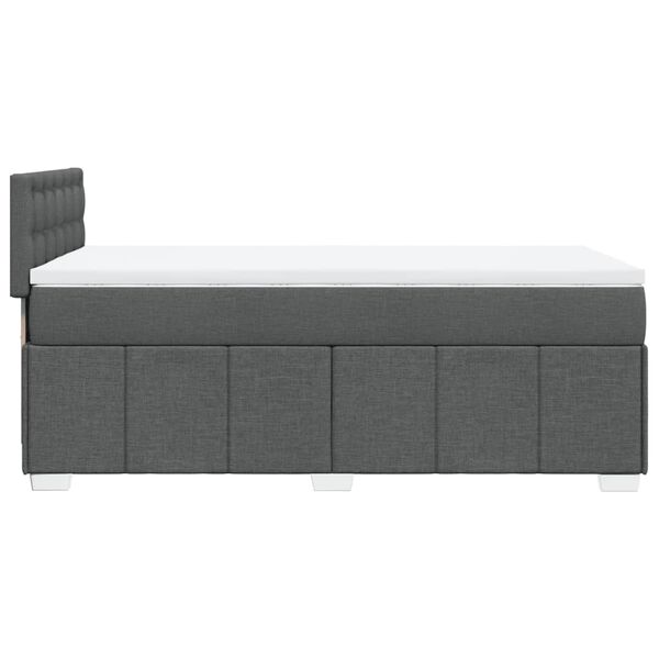 vidaXL Κρεβάτι Boxspring με Στρώμα Σκούρο Γκρι 80x200 εκ. Υφασμάτινο