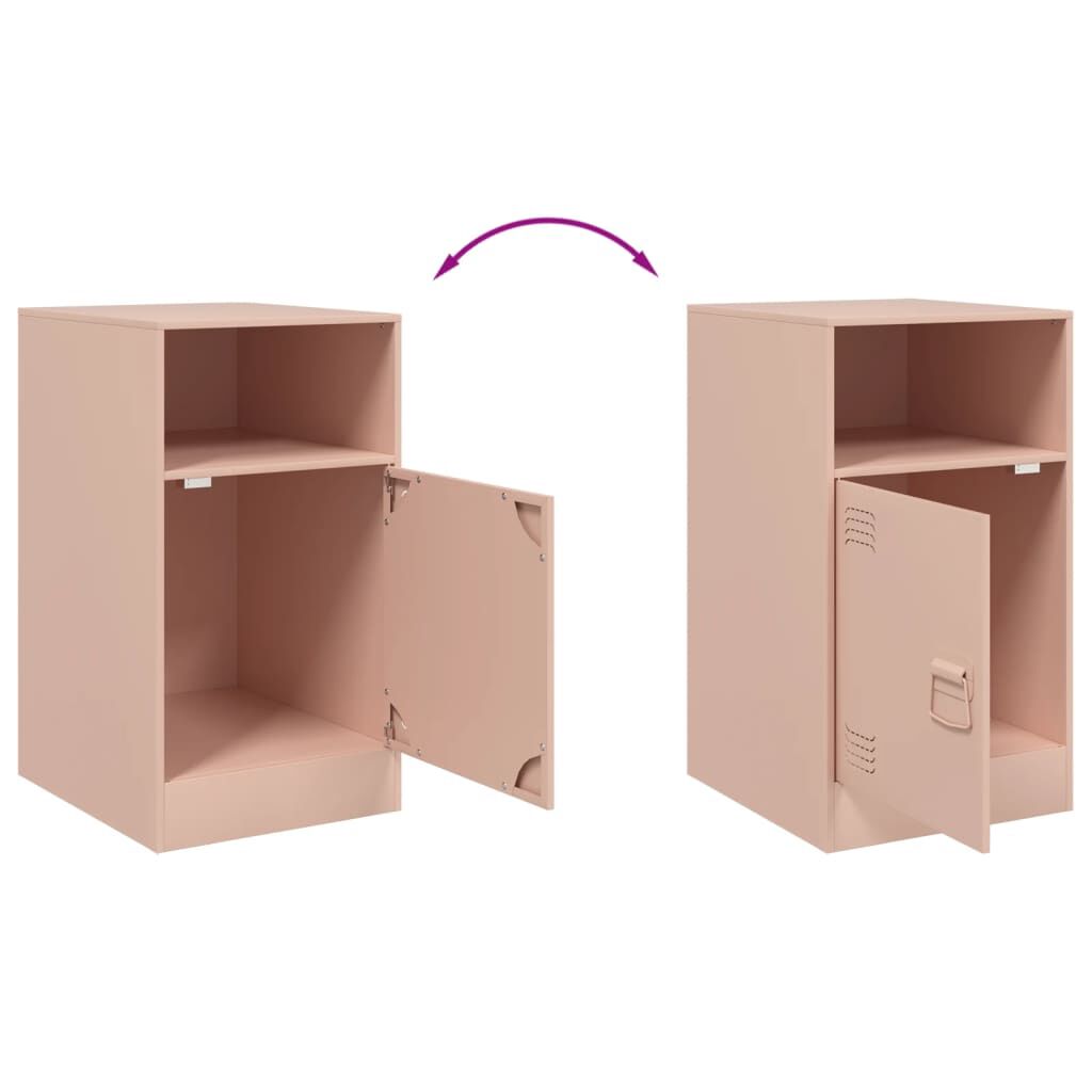 vidaXL Κομοδίνο Ροζ 34,5x39x62 εκ. από Χάλυβα