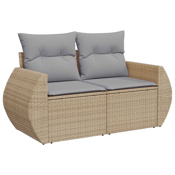 vidaXL Σετ Καναπέ Κήπου 11 pcs Μπεζ συνθετικό ρατάν
