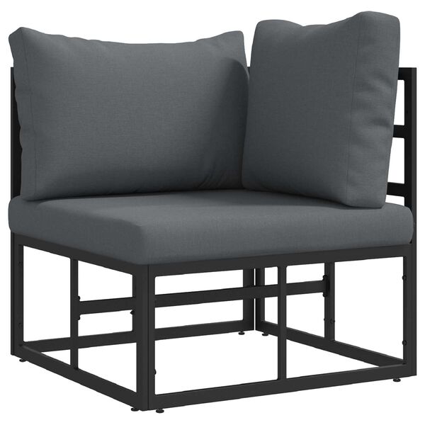 vidaXL Σετ Καναπέ Κήπου 3 pcs Μαύρο 211.5 x 71.5 x 71 εκ Αλουμίνιο