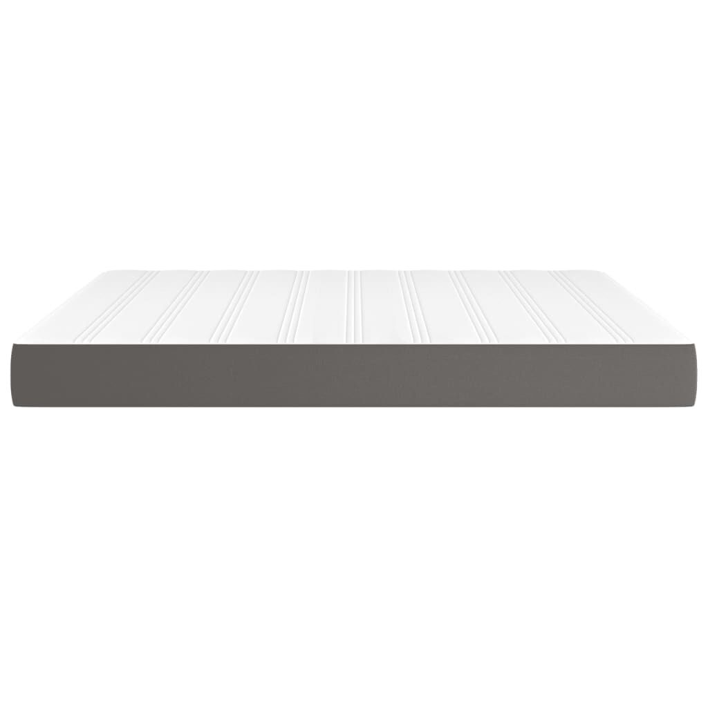 vidaXL Στρώμα με Pocket Springs Γκρι 160x200x20 εκ. Συνθετικό Δέρμα