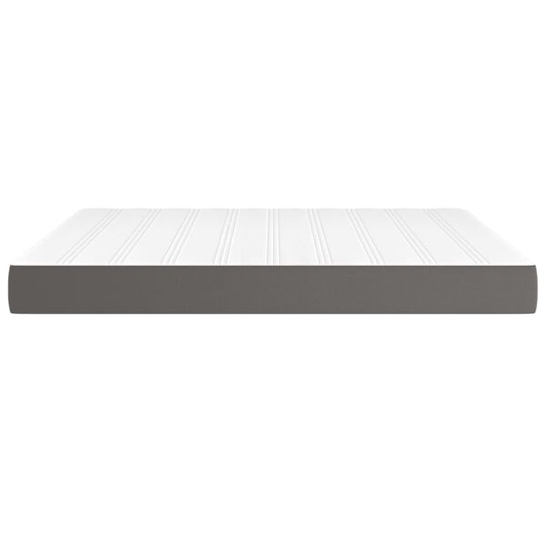 vidaXL Στρώμα με Pocket Springs Γκρι 160x200x20 εκ. Συνθετικό Δέρμα