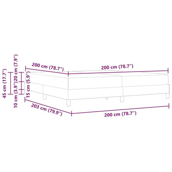 vidaXL Κρεβάτι Άλλο Γκρι 200 x 200 cm Τεχνητό δέρμα