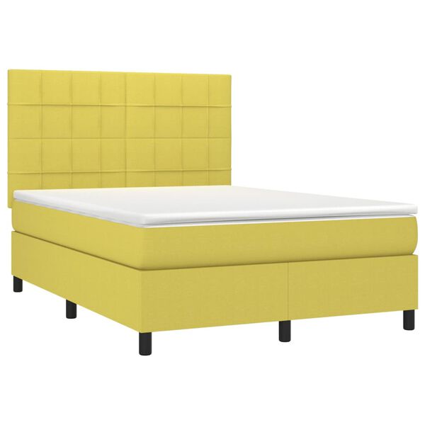vidaXL &Kappa;&rho;&epsilon;&beta;ά&tau;&iota; Boxspring &mu;&epsilon; &Sigma;&tau;&rho;ώ&mu;&alpha; & LED &Pi;&rho;ά&sigma;&iota;&nu;&omicron; 140x190 &epsilon;&kappa; &Upsilon;&phi;&alpha;&sigma;&mu;ά&tau;&iota;&nu;&omicron;