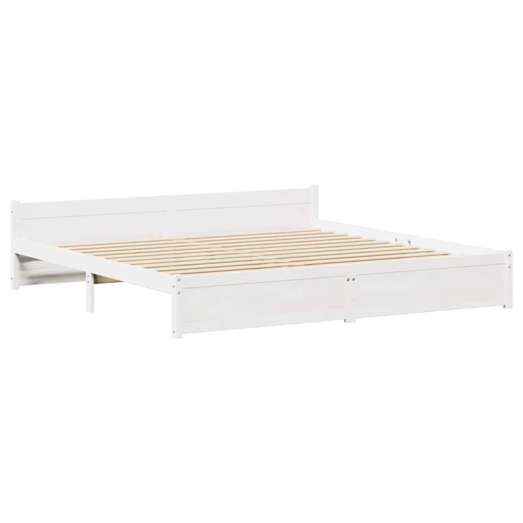 vidaXL Σκελετός Κρεβ. Χωρίς Στρώμα Λευκό 180x200 εκ Μασίφ Πεύκο