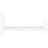 vidaXL Πλαίσιο Κρεβατιού με Κεφαλάρι Λευκό 90x200 εκ. Μασίφ Ξύλο