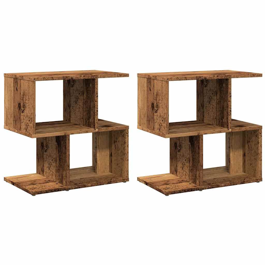 vidaXL Κομοδίνα 2 τεμάχια Παλιό ξύλο 50x30x51,5 cm Κατασκευασμένο ξύλο