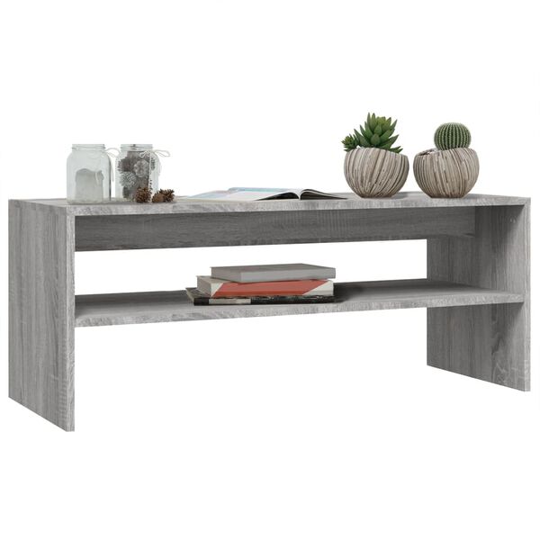 vidaXL Τραπεζάκι Σαλονιού Γκρι Sonoma 100x40x40 εκ. Επεξεργασμένο Ξύλο