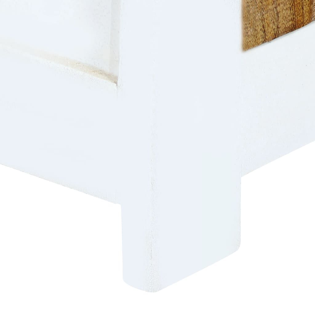 vidaXL Έπιπλο Αποθήκευσης Λευκό/Καφέ 40x30x128 εκ Ακατέργ. Ξύλο Μάνγκο