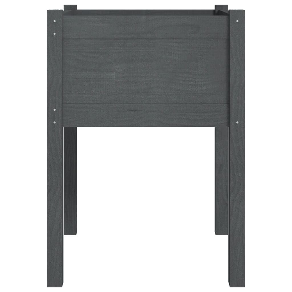 vidaXL Ζαρντινιέρα Γκρι 50 x 50 x 70 εκ. από Μασίφ Ξύλο Πεύκου