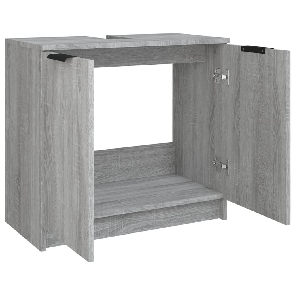 vidaXL Ντουλάπι Μπάνιου Γκρι sonoma 64,5x33,5x59 εκ Επεξεργασμένο Ξύλο