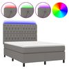 vidaXL &Kappa;&rho;&epsilon;&beta;ά&tau;&iota; Boxspring &mu;&epsilon; &Sigma;&tau;&rho;ώ&mu;&alpha; & LED &Sigma;&kappa;.&Gamma;&kappa;&rho;&iota; 140x200 &epsilon;&kappa; &Upsilon;&phi;&alpha;&sigma;&mu;ά&tau;&iota;&nu;&omicron;