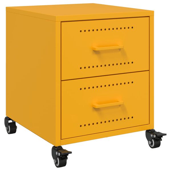 vidaXL Κομοδίνο Μουσταρδί 36x39x43,5 εκ. από Χάλυβα