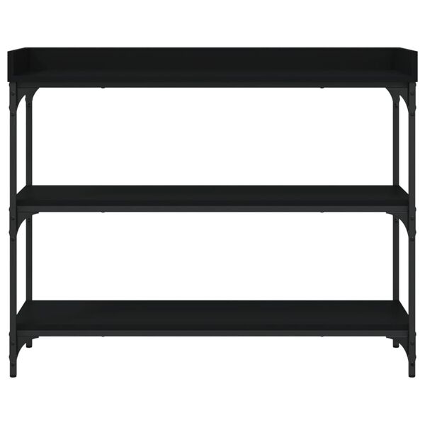 vidaXL Τραπέζι Κονσόλα με Ράφια Μαύρο 100 x 30 x 80 εκ.