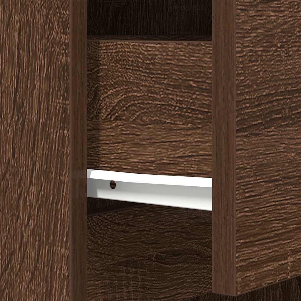 vidaXL Κομοδίνο Καφέ Δρυς 39x35x125 εκ. από Επεξεργασμένο Ξύλο