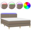 vidaXL &Kappa;&rho;&epsilon;&beta;ά&tau;&iota; Boxspring &mu;&epsilon; &Sigma;&tau;&rho;ώ&mu;&alpha; & LED Taupe 140x190 &epsilon;&kappa;. &Upsilon;&phi;&alpha;&sigma;&mu;ά&tau;&iota;&nu;&omicron;