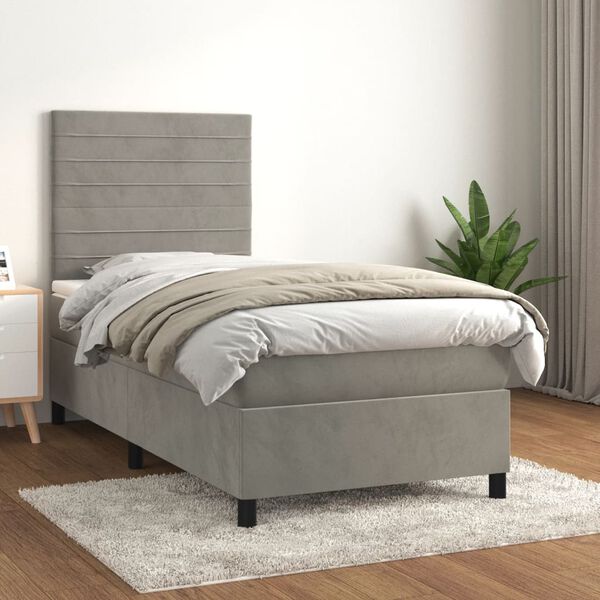 vidaXL &Kappa;&rho;&epsilon;&beta;ά&tau;&iota; Boxspring &mu;&epsilon; &Sigma;&tau;&rho;ώ&mu;&alpha; &Alpha;&nu;&omicron;&iota;&chi;&tau;ό &Gamma;&kappa;&rho;&iota; 100x200 &epsilon;&kappa;. &Beta;&epsilon;&lambda;&omicron;ύ&delta;&iota;&nu;&omicron;