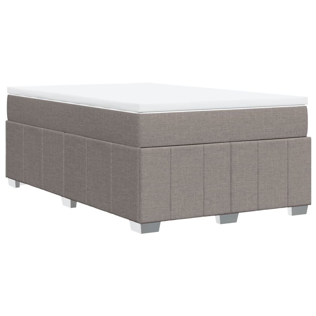 vidaXL Κρεβάτι Boxspring με Στρώμα Taupe 120x190 εκ. Υφασμάτινο