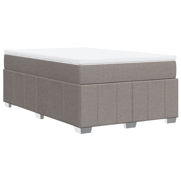 vidaXL Κρεβάτι Boxspring με Στρώμα Taupe 120x190 εκ. Υφασμάτινο