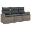 vidaXL Σετ Καναπέ Κήπου με μαξιλάρι 3 pcs Γκρι Πολυ ράταν