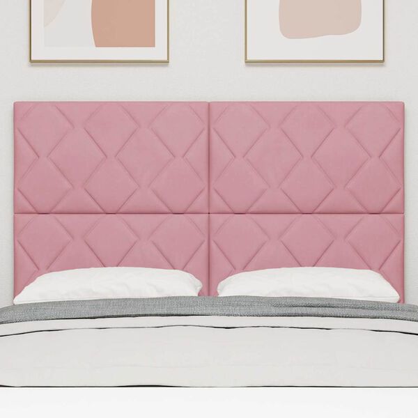 vidaXL Κεφαλάρι με κεφαλάρι Ροζ 160 cm Βελούδο