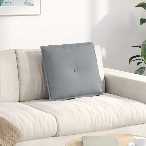 vidaXL Μαξιλάρι Πλάτης Ανοιχτό γκρι 50 x 19 x 45 εκ ύφασμα