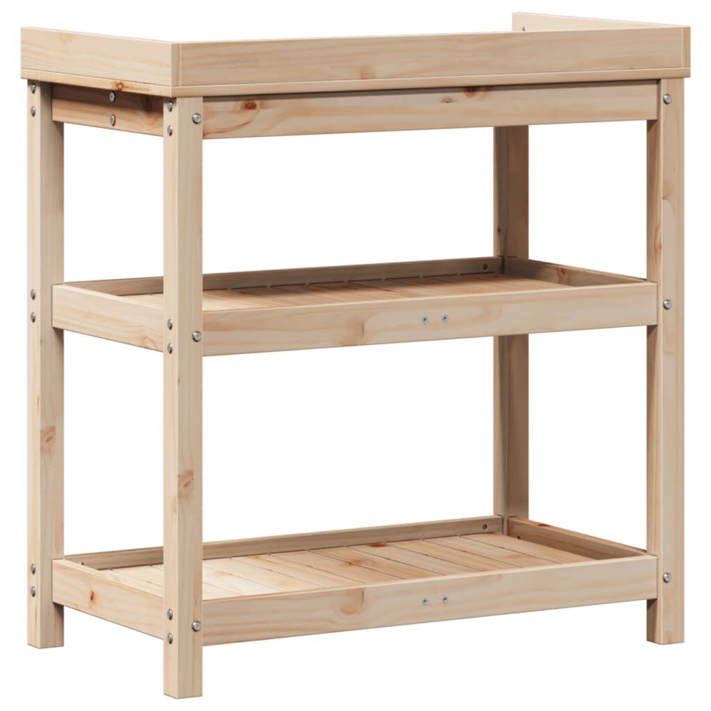 vidaXL Τραπέζι Κηπουρικής με Ράφια 82,5x45x86,5 εκ. Μασίφ Ξύλο Πεύκου