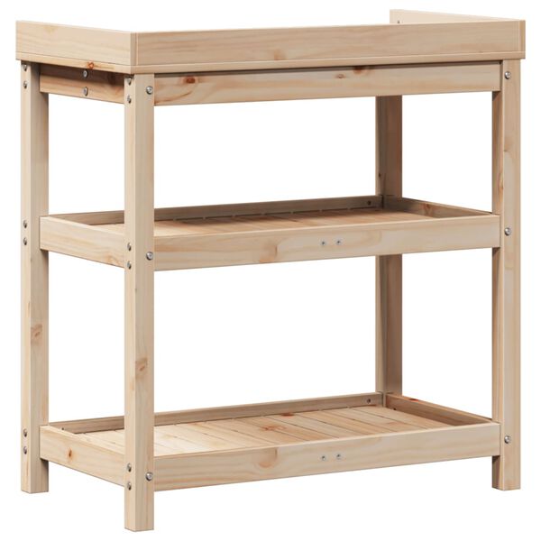vidaXL Τραπέζι Κηπουρικής με Ράφια 82,5x45x86,5 εκ. Μασίφ Ξύλο Πεύκου