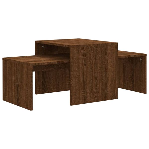 vidaXL Τραπεζάκια Σαλονιού Σετ Καφέ Δρυς 100x48x40 εκ. Επεξεργ. Ξύλο
