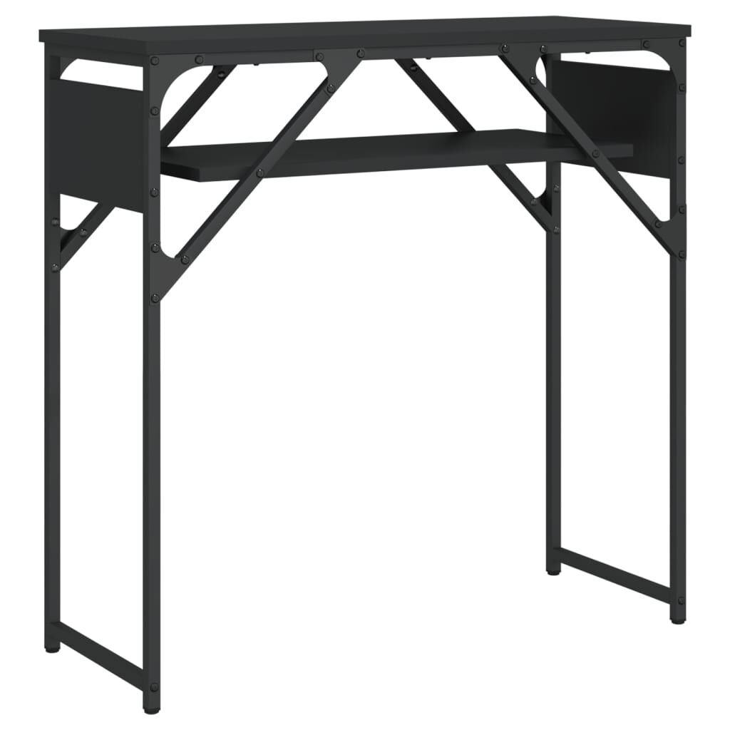 vidaXL Τραπέζι Κονσόλα με Ράφι Μαύρο 75x30x75 εκ. Επεξεργασμένο Ξύλο
